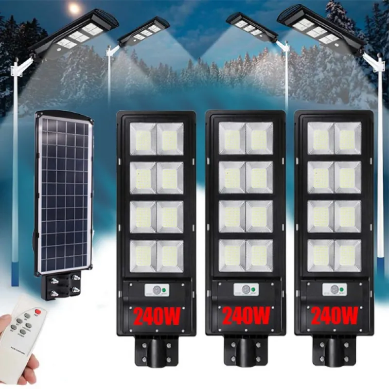 3 Броя Улична соларна лампа 240W – Осветление | TopZone.bg