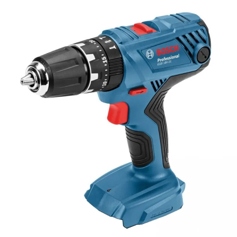 Bosch Бормашина винтоверт акумулаторна ударна без батерия и зарядно, 18 V, 55 Nm, 1.5-13 мм, GSB 18V-21 – Инструменти | TopZone.bg