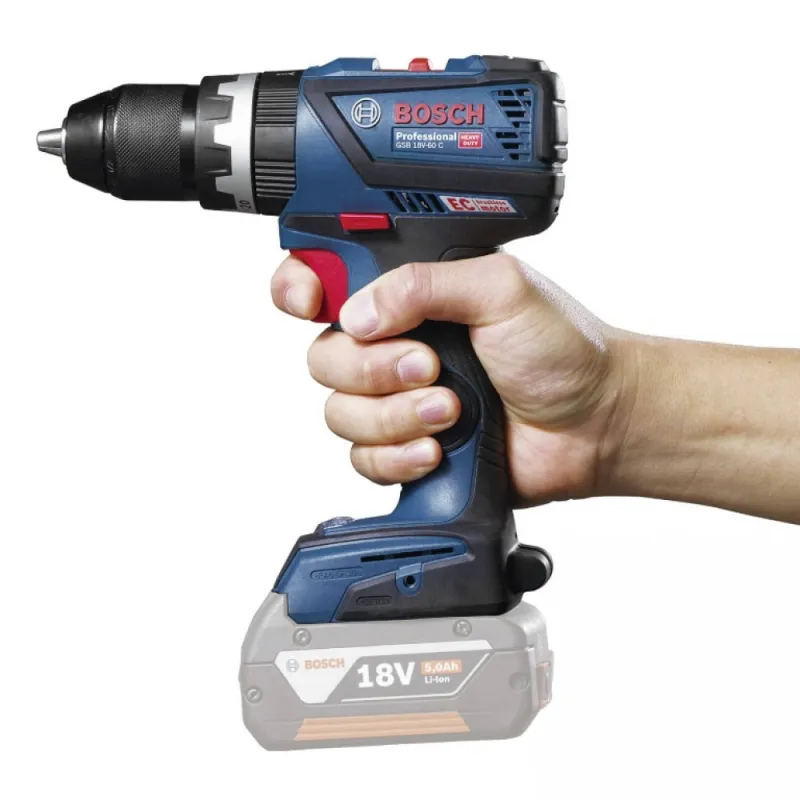 Bosch Бормашина винтоверт акумулаторна ударна без батерия и зарядно, 18 V, 60 Nm, 1.5-13 мм, GSB 18V-60 C Professional – Инструменти | TopZone.bg