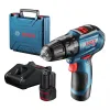 Bosch Бормашина винтоверт акумулаторна ударна с батерия и зарядно, 12 V, 2 Ah, 30 Nm, 1-10 мм, GSB 12V-30 – Инструменти | TopZone.bg