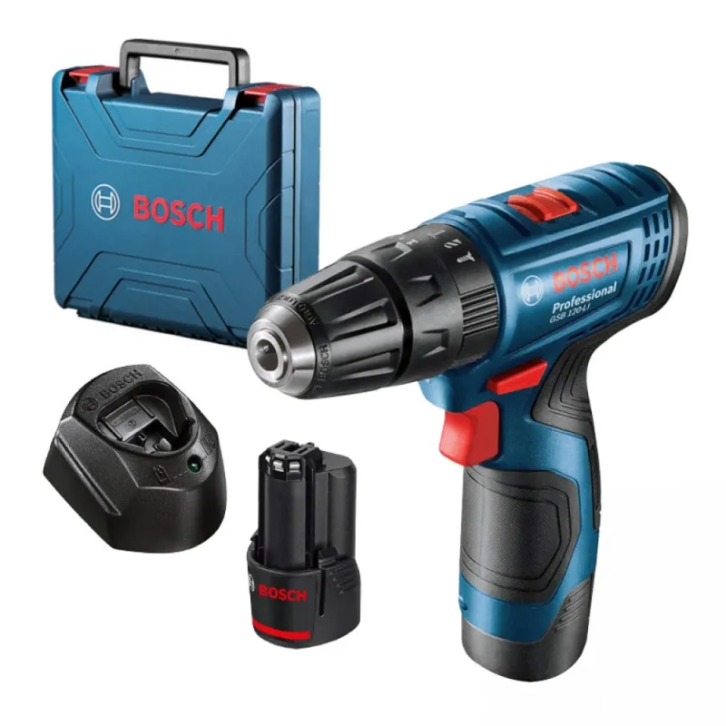 Bosch Бормашина винтоверт акумулаторна ударна с батерия и зарядно, 12 V, 2 Ah, 30 Nm, 1.5-10 мм, GSB 120-Li – Инструменти | TopZone.bg
