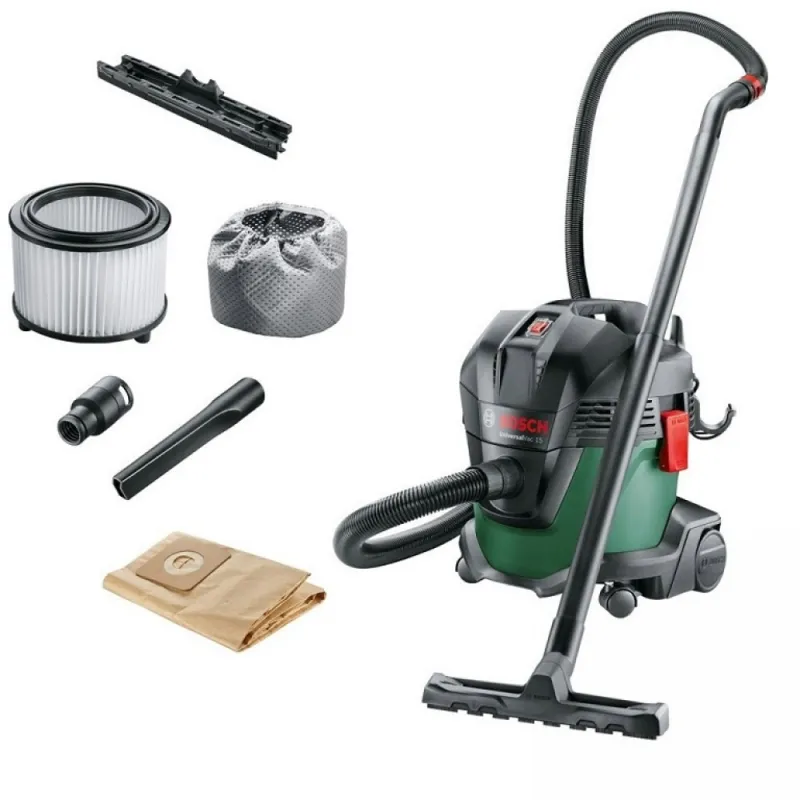Bosch Прахосмукачка електрическа за сухо и мокро почистване 1000 W, 3900 л/мин, 35 мм, UniversalVac 15 – Дом | TopZone.bg