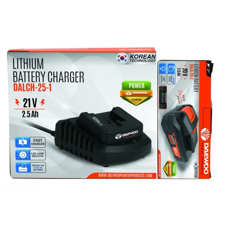 DAEWOO ЗАРЯДНА СТАНЦИЯ + БАТЕРИЯ UNI-BAT 20V – Акумулаторни инструменти | TopZone.bg