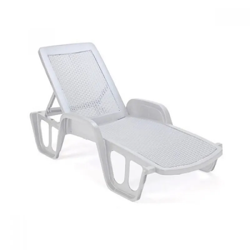 PVC шезлонг Ipae-progarden бял POL027BI, 71 x 192 x 100 см – Градински мебели | TopZone.bg