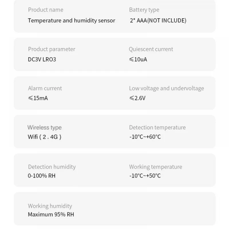 Wi Fi smart сензор за влажност и температура, Температура -20 до +60, Влажност 0 до 100% – Дом | TopZone.bg