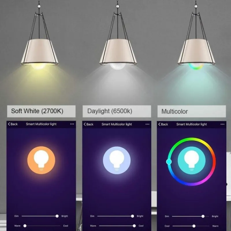 Wi Fi интелигентна крушка 9W - E27 RGBCW, LED Димируема крушка – Забавление | TopZone.bg
