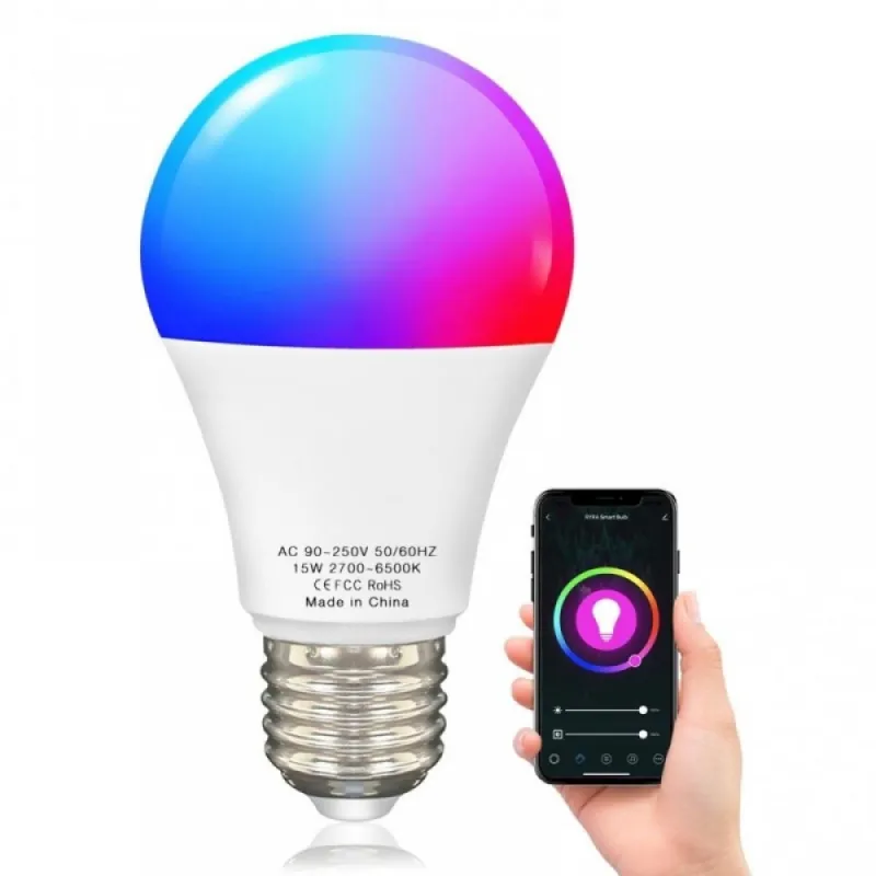 Wi Fi интелигентна крушка 9W - E27 RGBCW, LED Димируема крушка – Забавление | TopZone.bg
