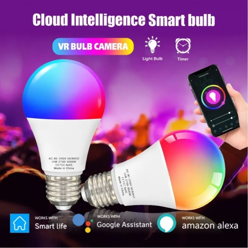 Wi Fi интелигентна крушка 9W - E27 RGBCW, LED Димируема крушка – Забавление | TopZone.bg