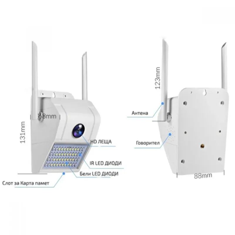 Wi-fi камера с осветление 2 в 1 – Видеонаблюдение | TopZone.bg