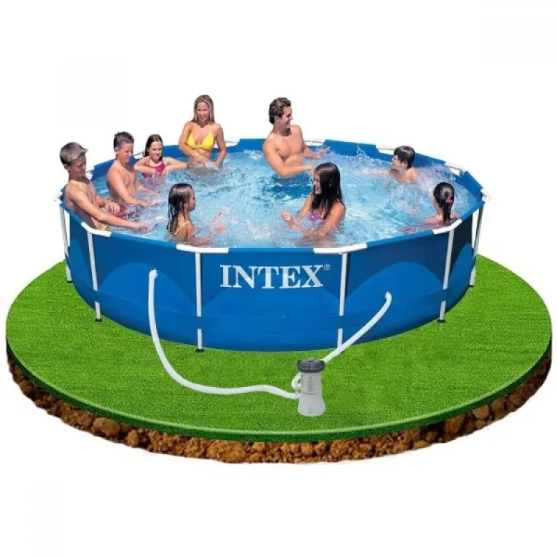Басейн 3.66х0.76м Intex 28212 Metal Frame с метална рамка к-кт помпа и филтър – Басейни | TopZone.bg