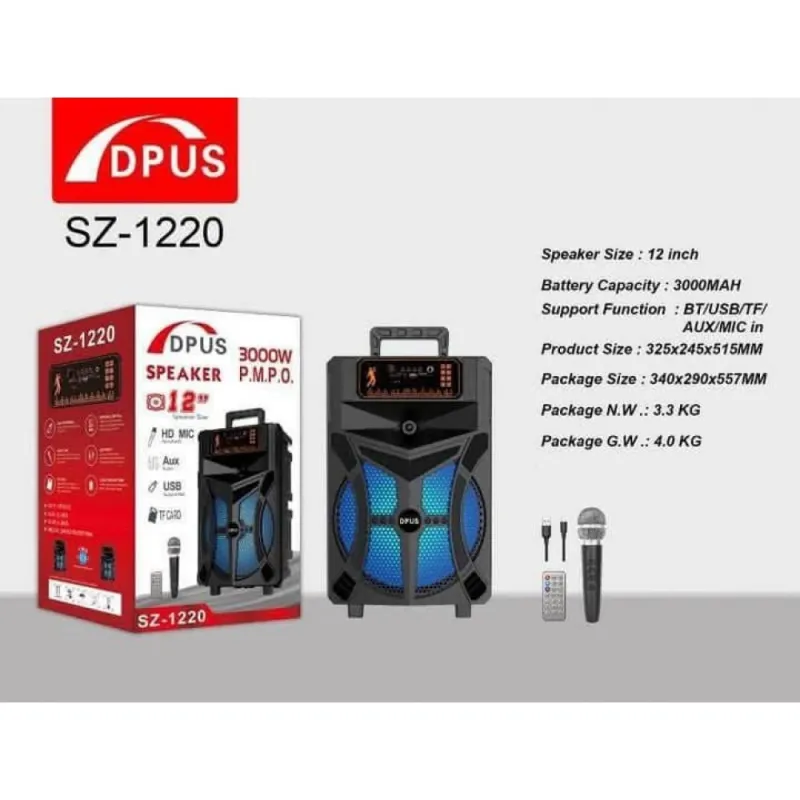 Безжична тонколона 12 QL-1220 с безжичен микрофон – Аудио техника | TopZone.bg