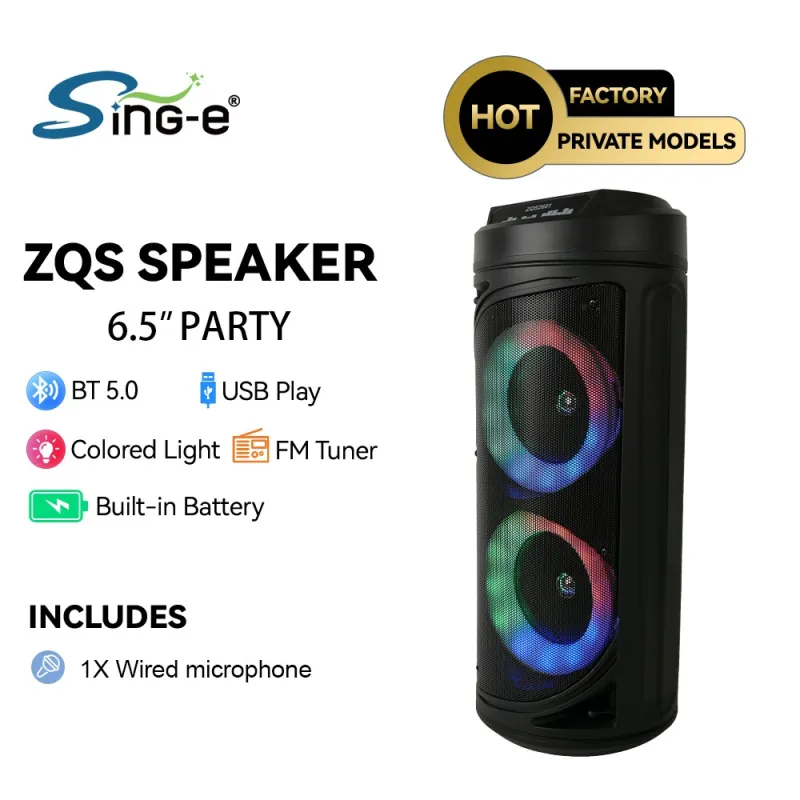 Безжична тонколона ZQS2601 2х6,5inch и микрофона – Аудио техника | TopZone.bg