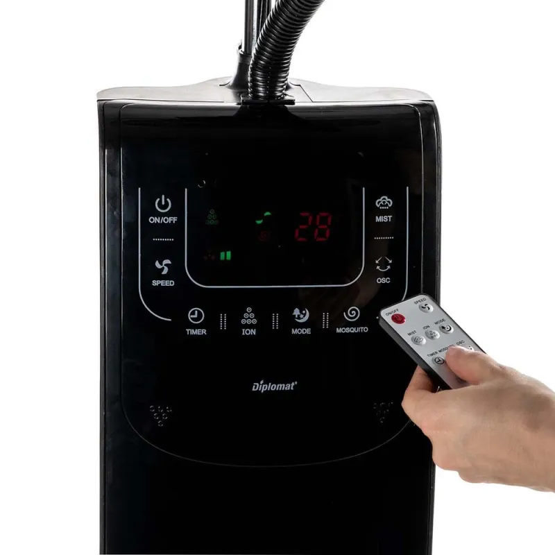 Вентилатор с водна мъгла 16 Diplomat DX-77 PHANTOM 7in1, 90W, мултифункционален, LED, дистанционно – Отопление и охлаждане | TopZone.bg