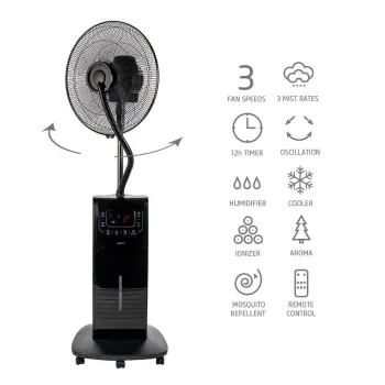 Вентилатор с водна мъгла 16" Diplomat DX-77 PHANTOM 7in1, 90W, мултифункционален, LED, дистанционно