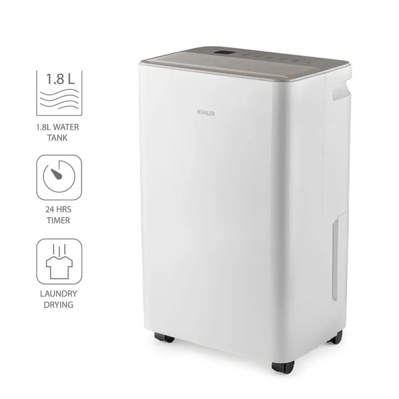 Влагоуловител Muhler MHD-10T25, 10L/24h, Ion&Carbon – Електроуреди | TopZone.bg