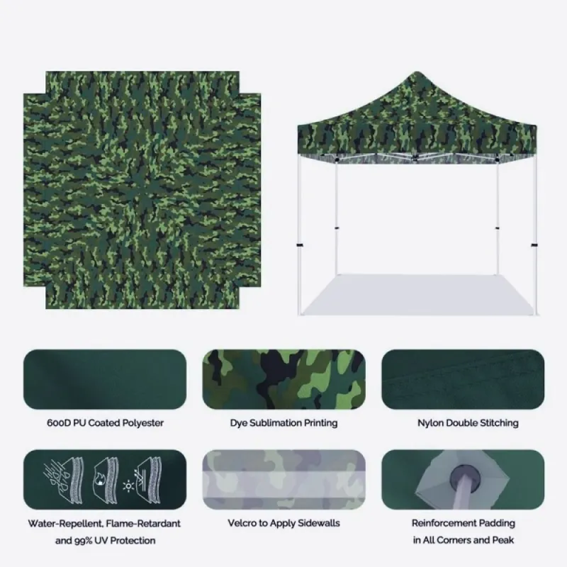Градинска шатра Army Green 3х3 без страница – Градински мебели | TopZone.bg