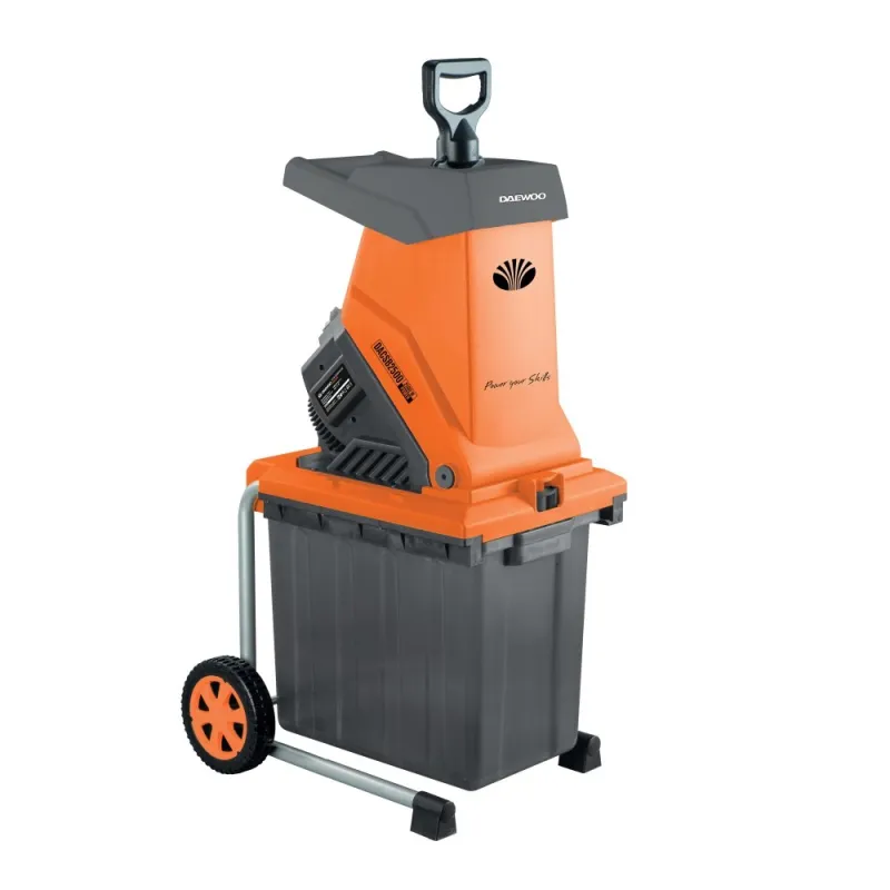 ДРОБИЛКА ЕЛЕКТРИЧЕСКА С ПЛАСТМАСОВ КОШ 45 ЛИТРА,DAEWOO 2500W – Градинска техника | TopZone.bg
