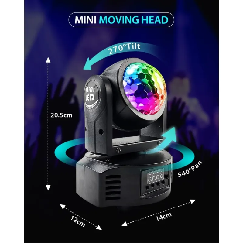 Двустранен диско прожектор Moving Head mini с 4 диода – Забавление | TopZone.bg