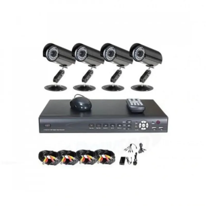 КОМПЛЕКТ ЗА ВИДЕОНАБЛЮДЕНИЕ- 4 КАМЕРИ + DVR – Дом | TopZone.bg