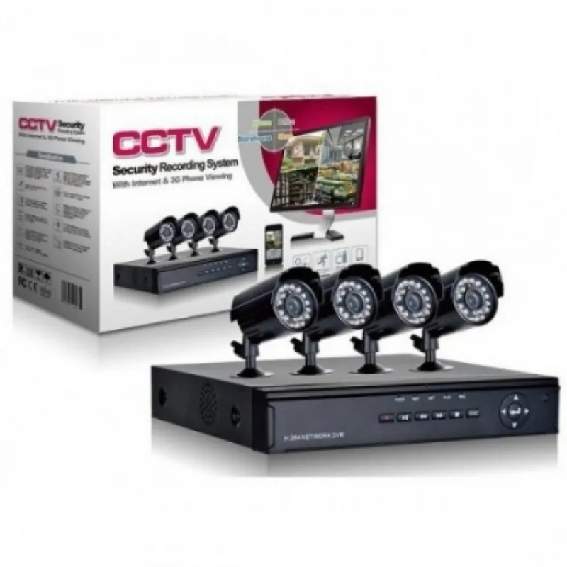 КОМПЛЕКТ ЗА ВИДЕОНАБЛЮДЕНИЕ- 4 КАМЕРИ + DVR – Дом | TopZone.bg