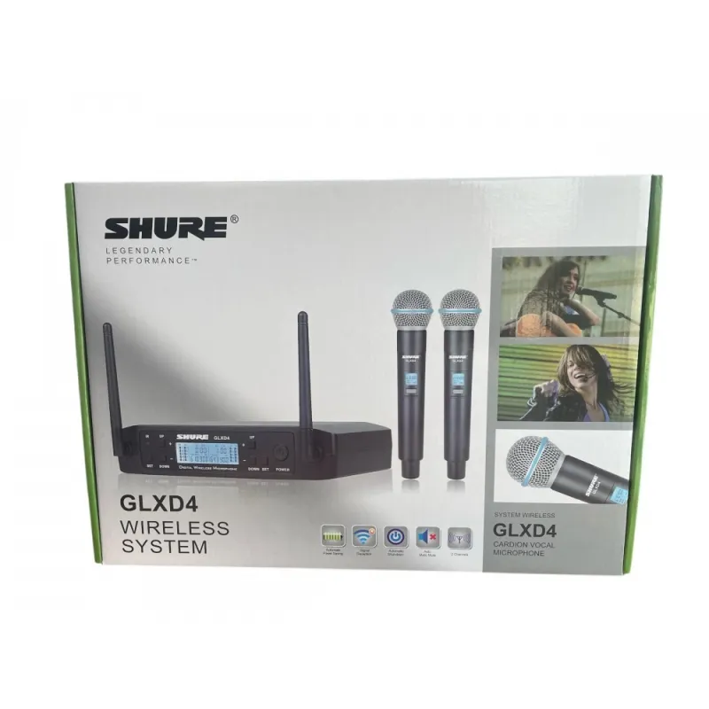 Комплект 2 броя безжични микрофони и UHF приемник с дисплей Shure, GLXD4 – Аудио техника | TopZone.bg