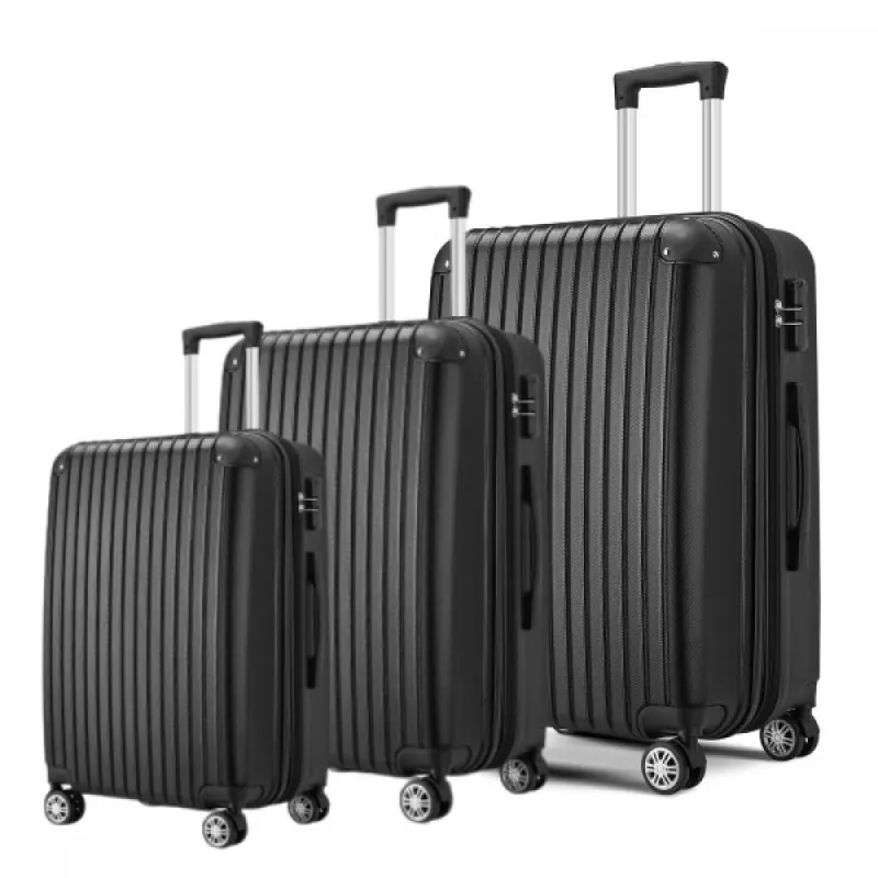 Комплект Куфари Travel line 3бр., ABS с диамантено покритие, WR-YS026 Black – Дом | TopZone.bg