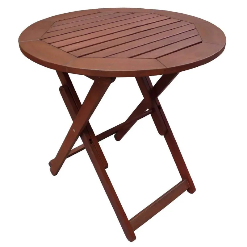 Маса сгъваема Muhler Meranti Ø70xH74cm, дърво – Градински мебели | TopZone.bg