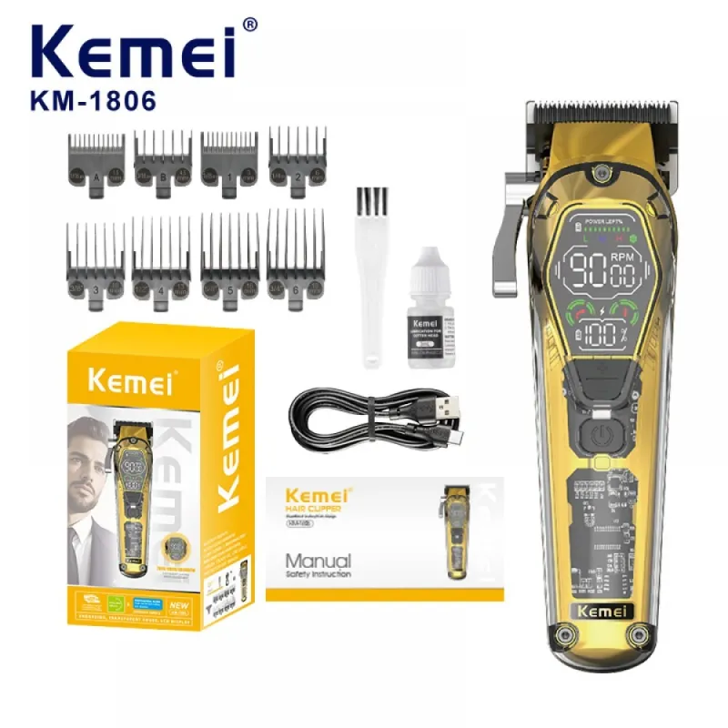Машинка за подстригване Kemei KM 1806, 10W, 8 приставки – Машинки за подстригване | TopZone.bg