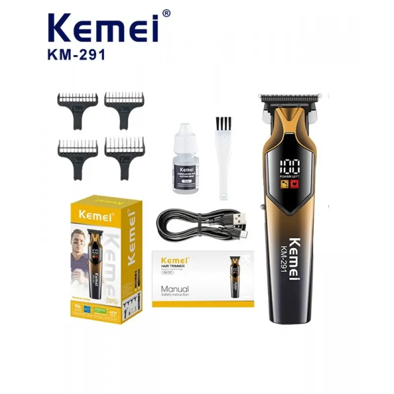 Машинка за подстригване Kemei KM 291, 4 приставки – Машинки за подстригване | TopZone.bg