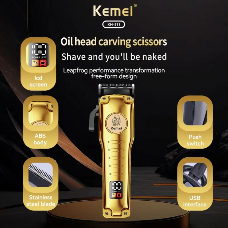 Машинка за подстригване Kemei KM 511, 4 приставки – Машинки за подстригване | TopZone.bg