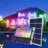 Многоцветен соларен прожектор с отделен панел 800W – Градинско осветление | TopZone.bg
