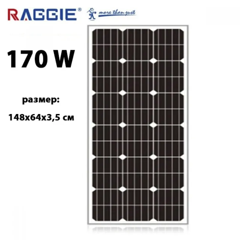 Монокристален слънчев панел RAGGIE 170W – Соларни панели | TopZone.bg