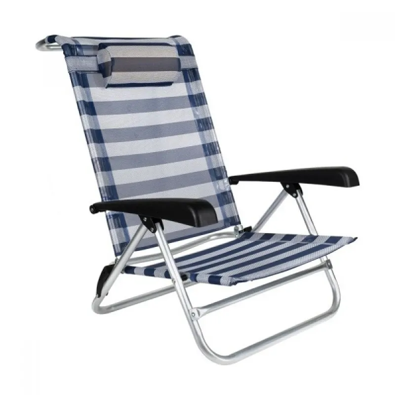 Плажен стол My Garden ZRC023-19, 47 x 52 x 77 см, черно райе – Градински мебели | TopZone.bg