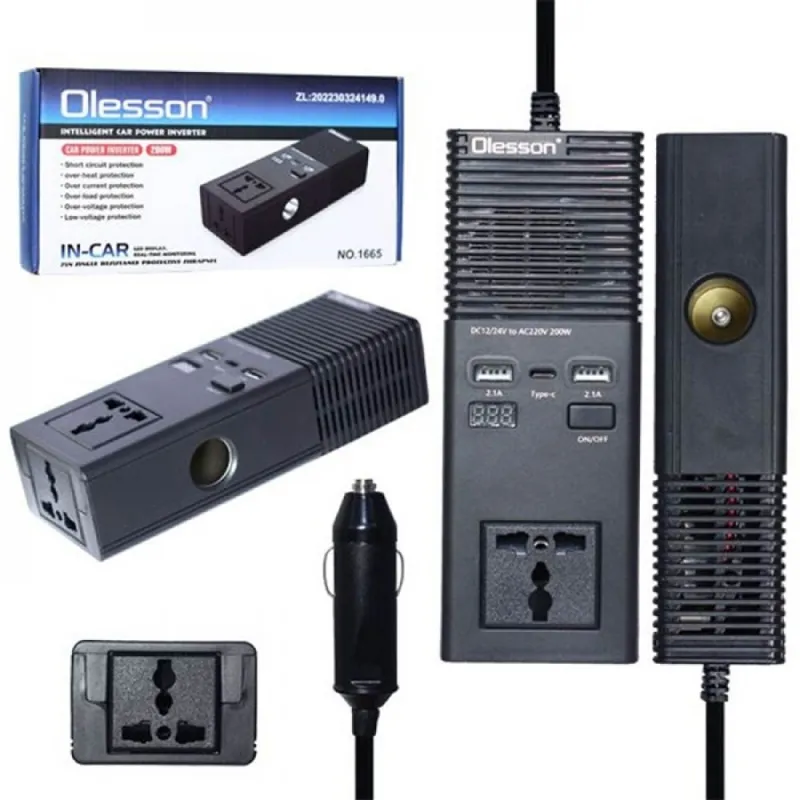 Преобразувател на напрежение от 12V/24V на 220V - 1665 – Авто | TopZone.bg