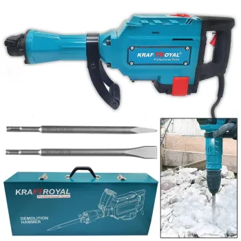 Професионален електрически къртач 2400W в метален куфар KraftRoyal