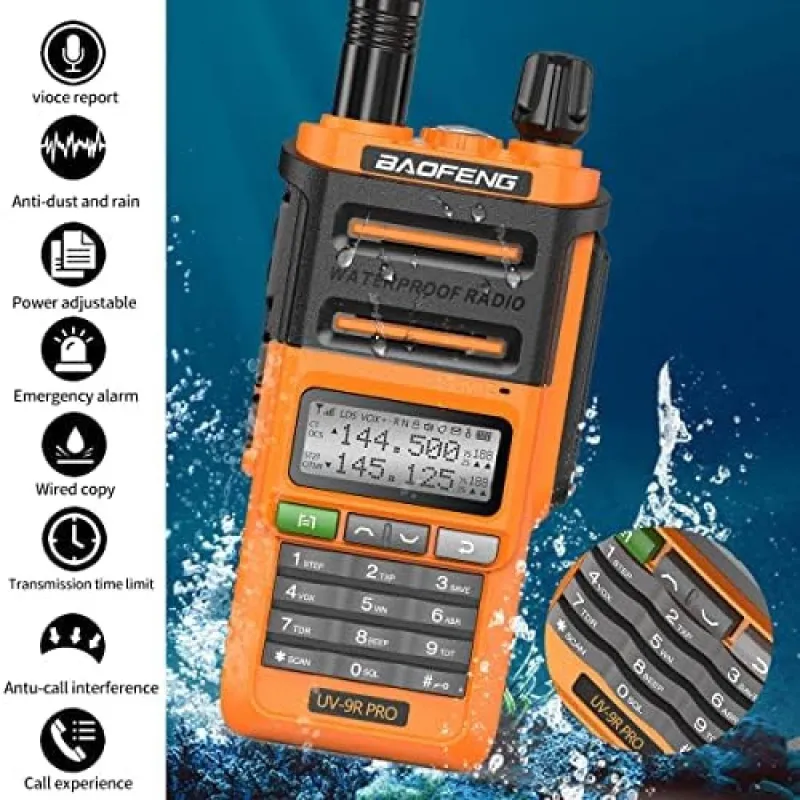 Професионална водоустойчива радиостанция Baofeng UV-9R Pro – Къмпинг | TopZone.bg