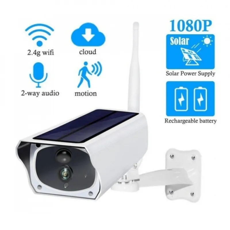 СОЛАРНА ВОДОУСТОЙЧИВА WIFI КАМЕРА FULL HD БЕЗЖИЧНА, БЕЗКАБЕЛНА, ВЪНШЕН МОНТАЖ – Дом | TopZone.bg