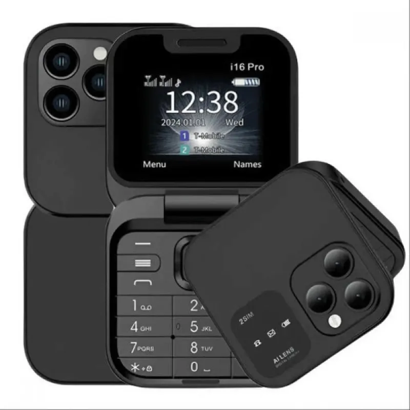 Сгъваем мобилен телефон i16 Pro – 2 SIM – Електроуреди | TopZone.bg