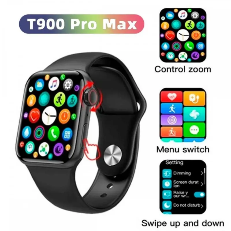 Смарт часовник T900 Pro Max с голям тъч скрийн дисплей – Смарт часовници | TopZone.bg