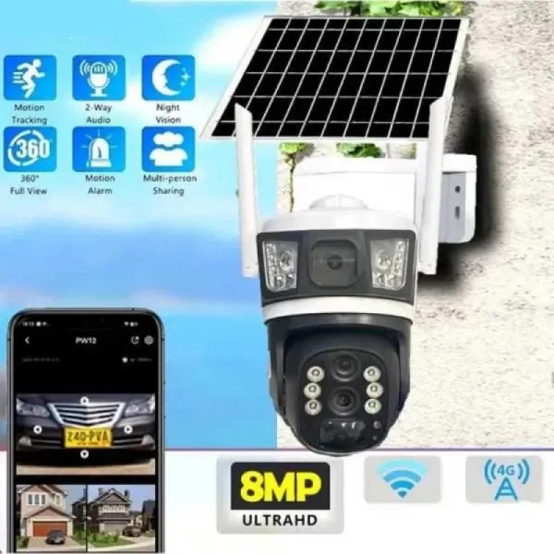 Соларна камера със SIM карта Dual Lense 10x приближение IPC-V380 – Видеонаблюдение | TopZone.bg