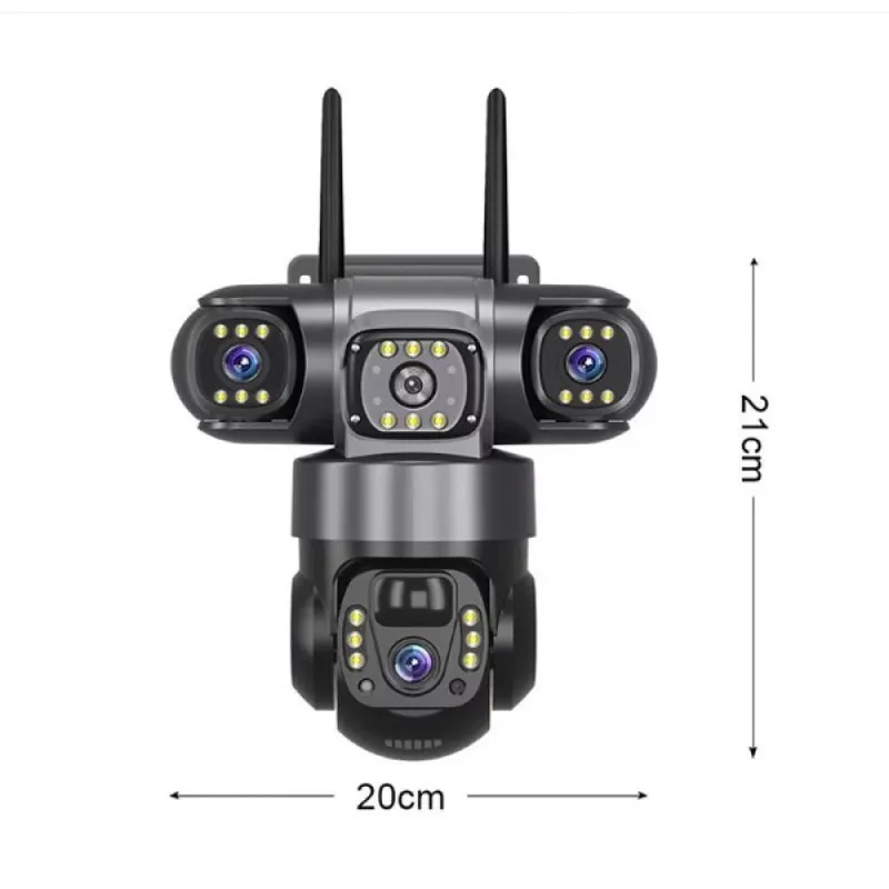 Соларна камера – 6MP Full HD, троен обектив, движение, нощно виждане, двупосочна комуникация, IP66 – Видеонаблюдение | TopZone.bg
