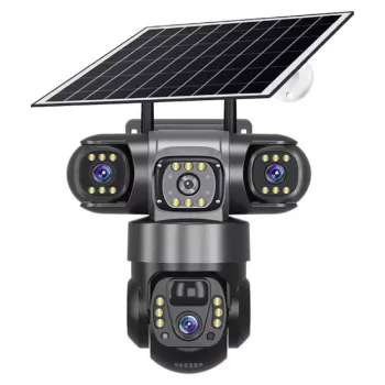 Соларна камера – 6MP Full HD, троен обектив, движение, нощно виждане, двупосочна комуникация, IP66