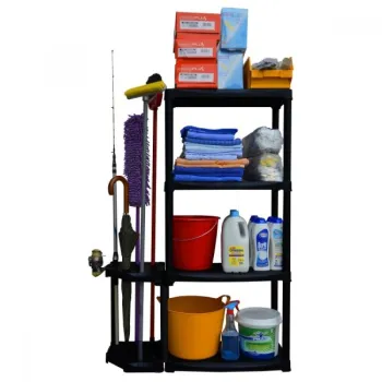 Стелаж PVC + приставка за чадъри и четки 89х30х133см 4х20кг 175097