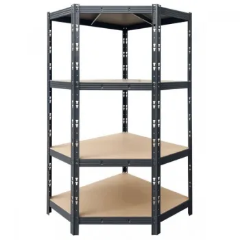 Стелаж метален ъглов Profi Black 1800/900/900/450 4 рафта x400 кг