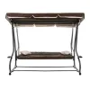 Триместна Градинска Люлка - 230х120х164cm - 350кг - кафява - SW-001 – Градински мебели | TopZone.bg