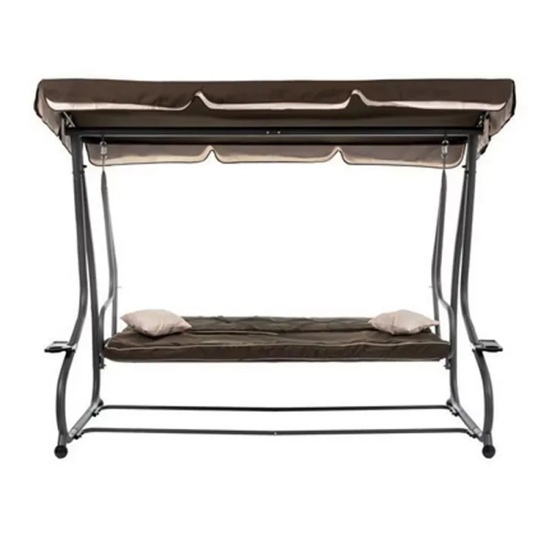Триместна Градинска Люлка - 230х120х164cm - 350кг - кафява - SW-001 – Градински мебели | TopZone.bg