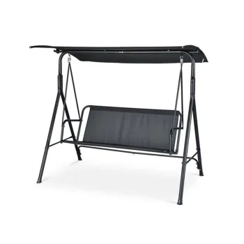 Триместна градинска Люлка - 170х110х153cm SW-012 тъмносива