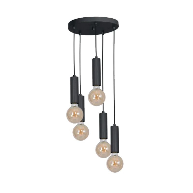 QUINN ПОЛИЛЕЙ 5xE27 ЧЕРЕН – Интериорно осветление | TopZone.bg