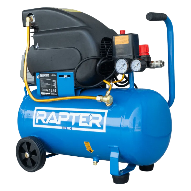 Компресор бутален 24L, 2HP/1.5 kW/RRHQ AC24D/директно куплиране RAPTER – Електроинструменти | TopZone.bg