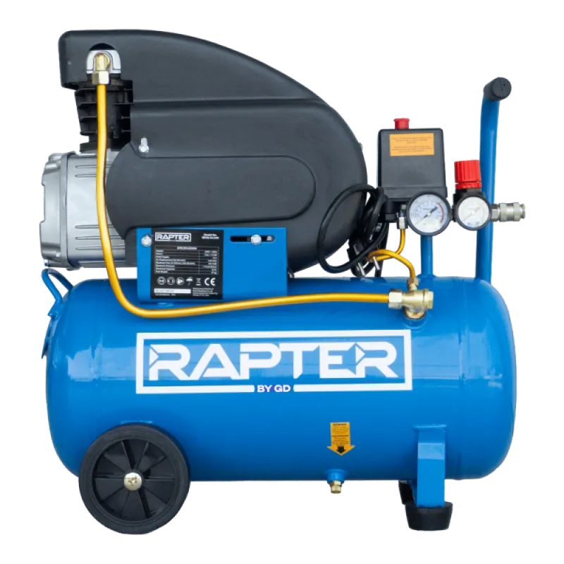 Компресор бутален 24L, 2HP/1.5 kW/RRHQ AC24D/директно куплиране RAPTER – Електроинструменти | TopZone.bg